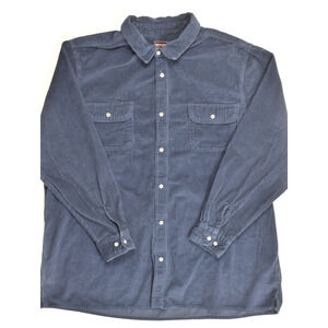 Boulder Creek Trading Co Men 4XLT Blue Corduroy Long Sleeve Button Down Shirt